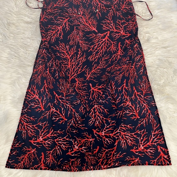 NWT Michael Kors 'Latana' Cotton Cover-Up Maxi Dress ~ in Navy and Coral Red - Picture 10 of 16